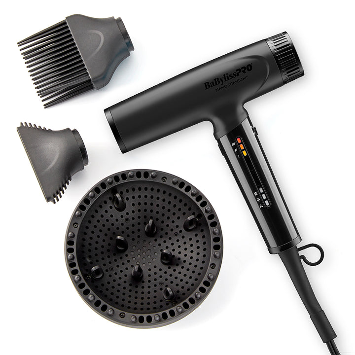 BaBylissPRO Secadora Nano Light Matte Black: Potencia Extrema en Formato Ultra Ligero