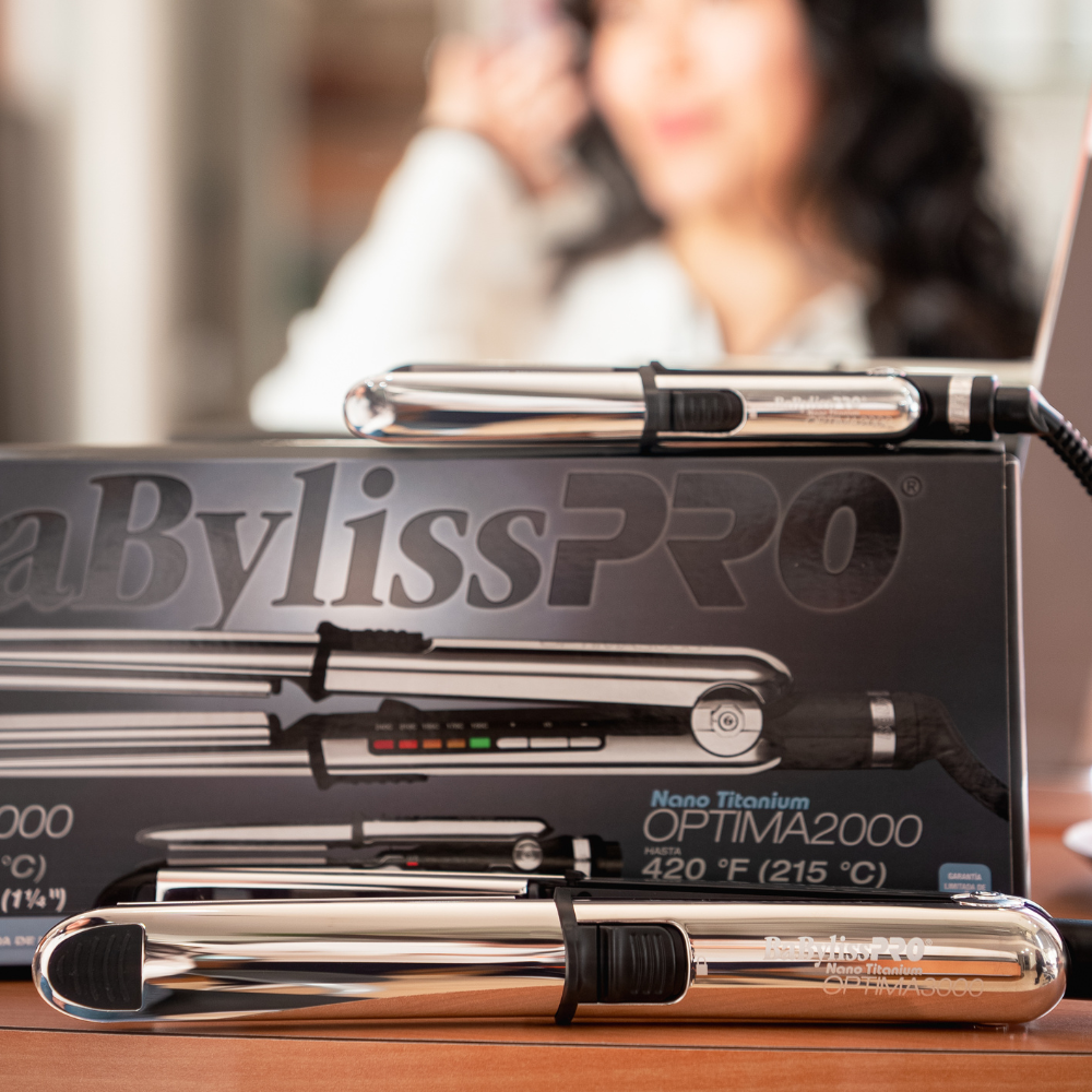 BaBylissPRO Combo Alaciadora Óptima 3000 y Ópitma Mini 2000 – Color Plateado con Negro