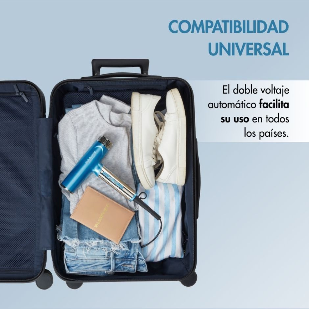 Secadora Profesional BabylissPRO Nano Titanium 1400W Azul con Difusor y Accesorios