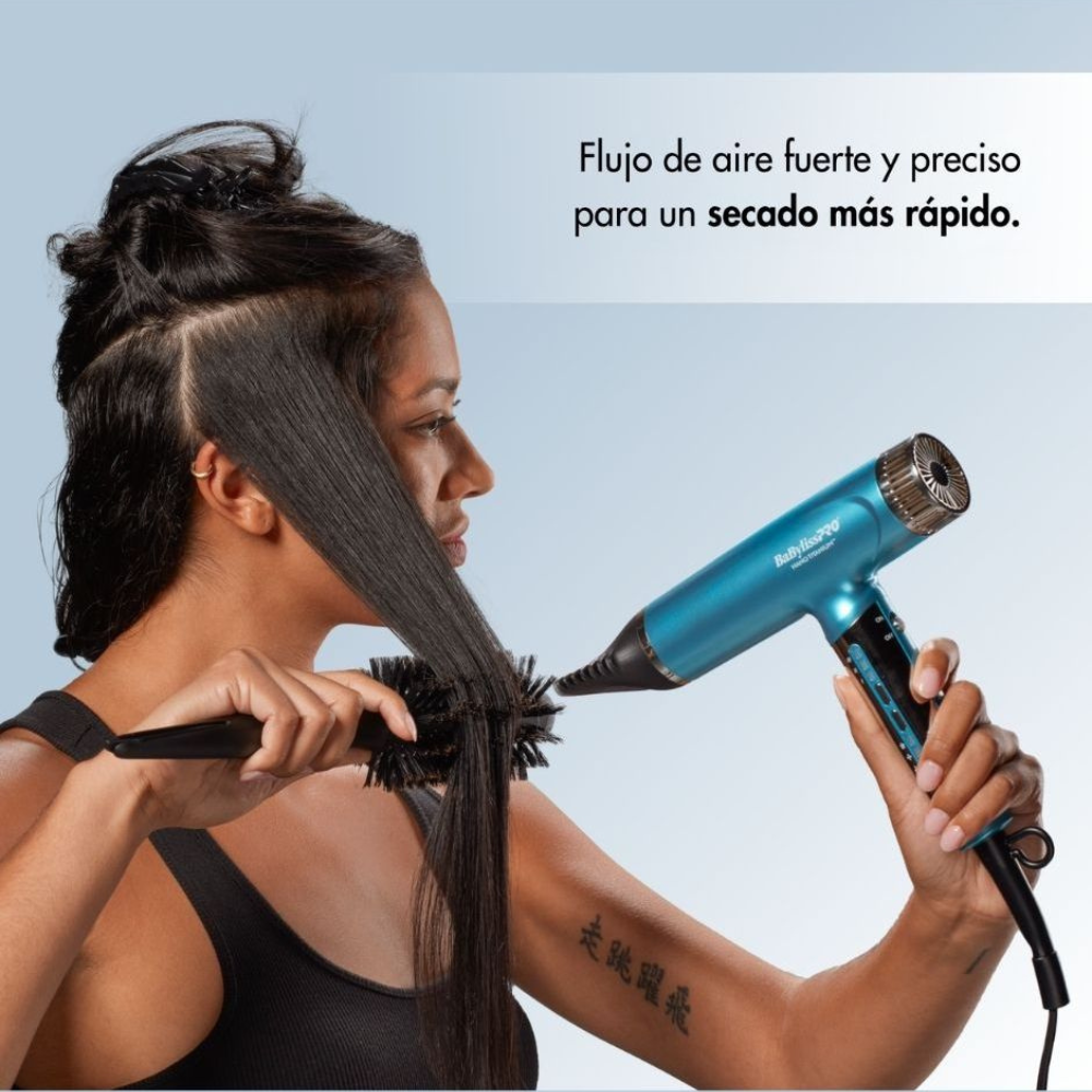 Secadora Profesional BabylissPRO Nano Titanium 1400W Azul con Difusor y Accesorios