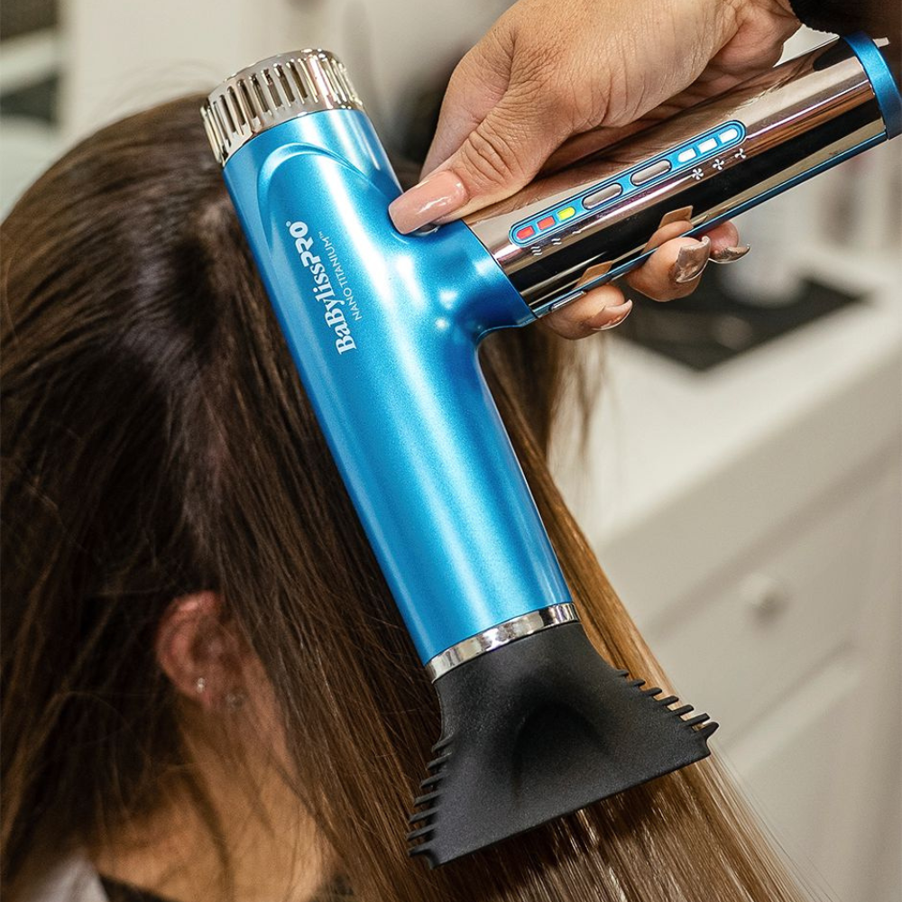 Secadora Profesional BabylissPRO Nano Titanium 1400W Azul con Difusor y Accesorios