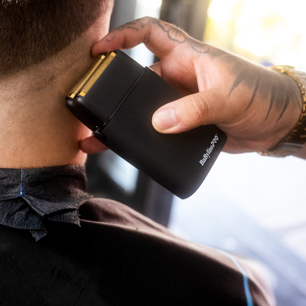 BaBylissPRO Rasuradora Profesional FX Doble Hoja Titanium Gold - Color Negro