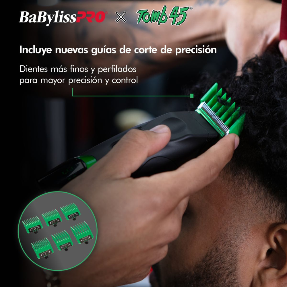 BaBylissPRO Clipper Tomb45 Potencia Personalizada con Pantalla Indicadora de Batería - Color Negro