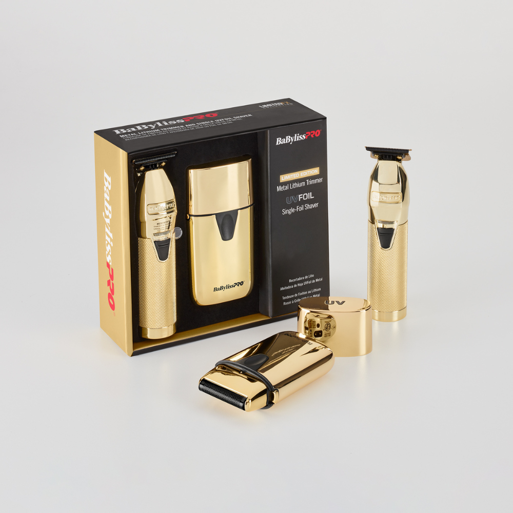 BaBylissPRO Combo Gold FX+ Metal Collection: Trimmer & Shaver UV