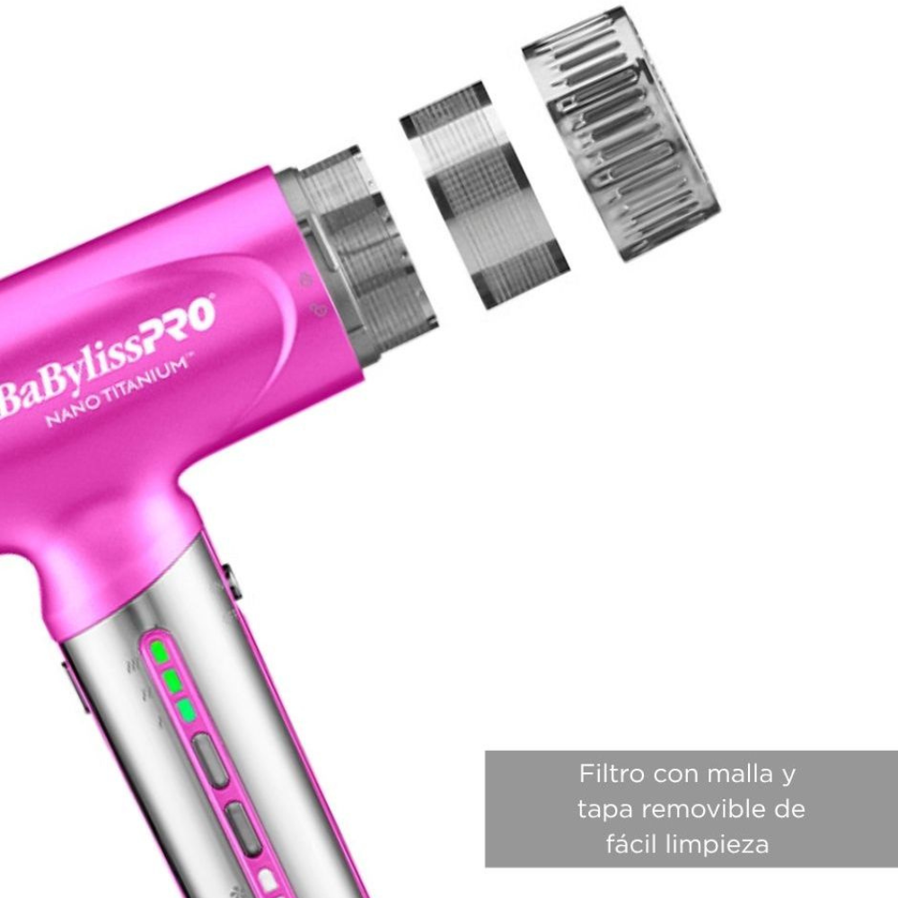BaBylissPRO Secadora Nano Light Pink Limited Ultra Ligera 1400 W