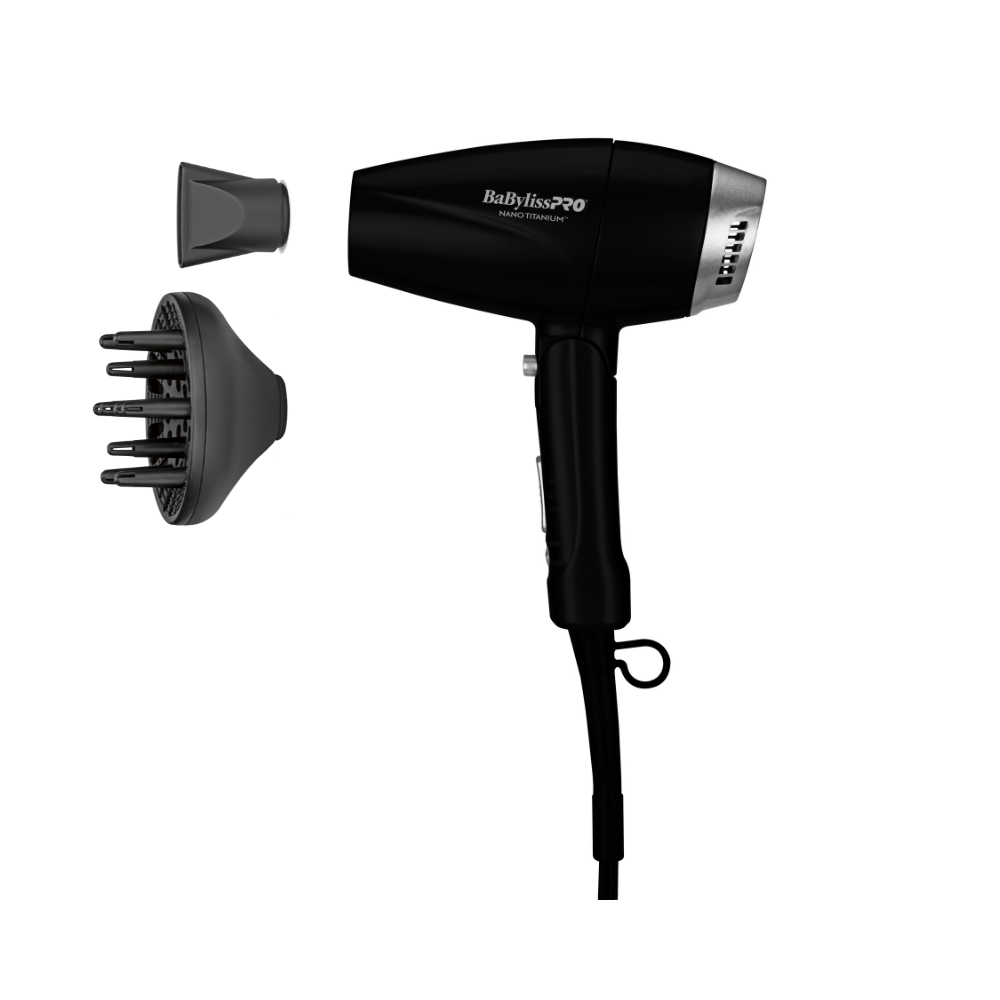 BaBylissPRO Nano Titanium™ Mini Secadora Potencia Profesional - Color Negro Mate