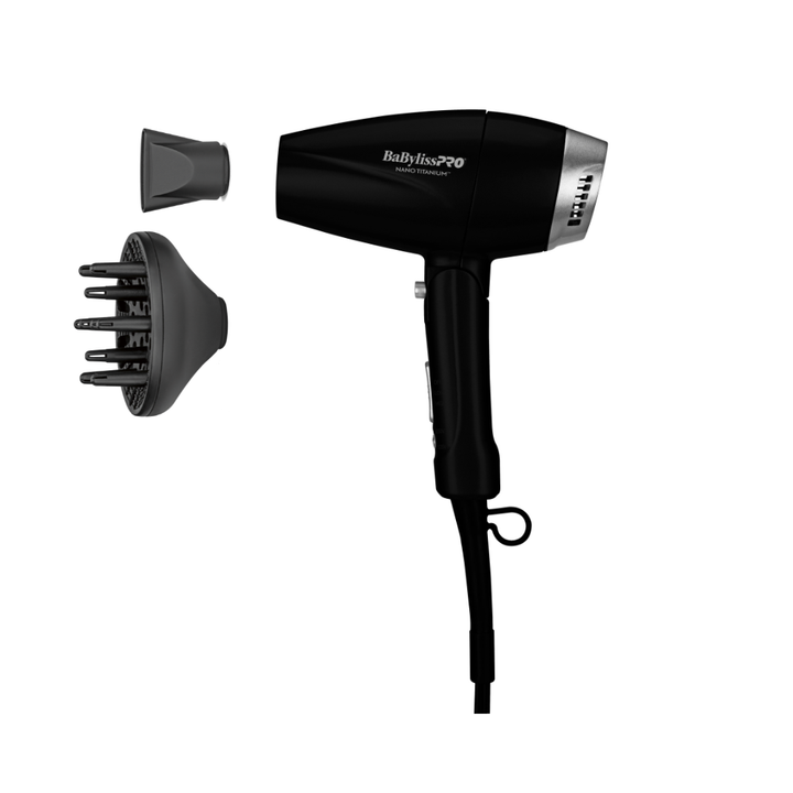 BaBylissPRO Nano Titanium™ Mini Secadora Potencia Profesional - Color Negro Mate