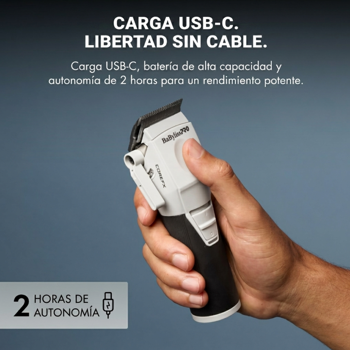 BaBylissPRO Clipper CoreFX Gris – Potencia y Control Profesional